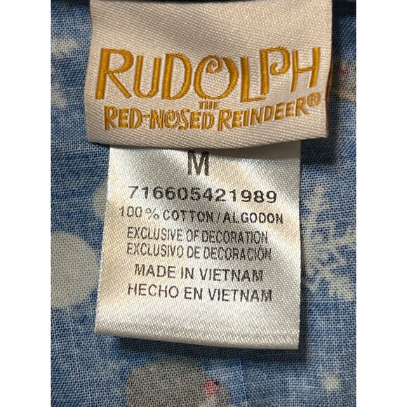 Rudolph The Red Nosed Reindeer Scrub Top Misfit Toys 100% Cotton Blue Size M - Picture 4 of 4